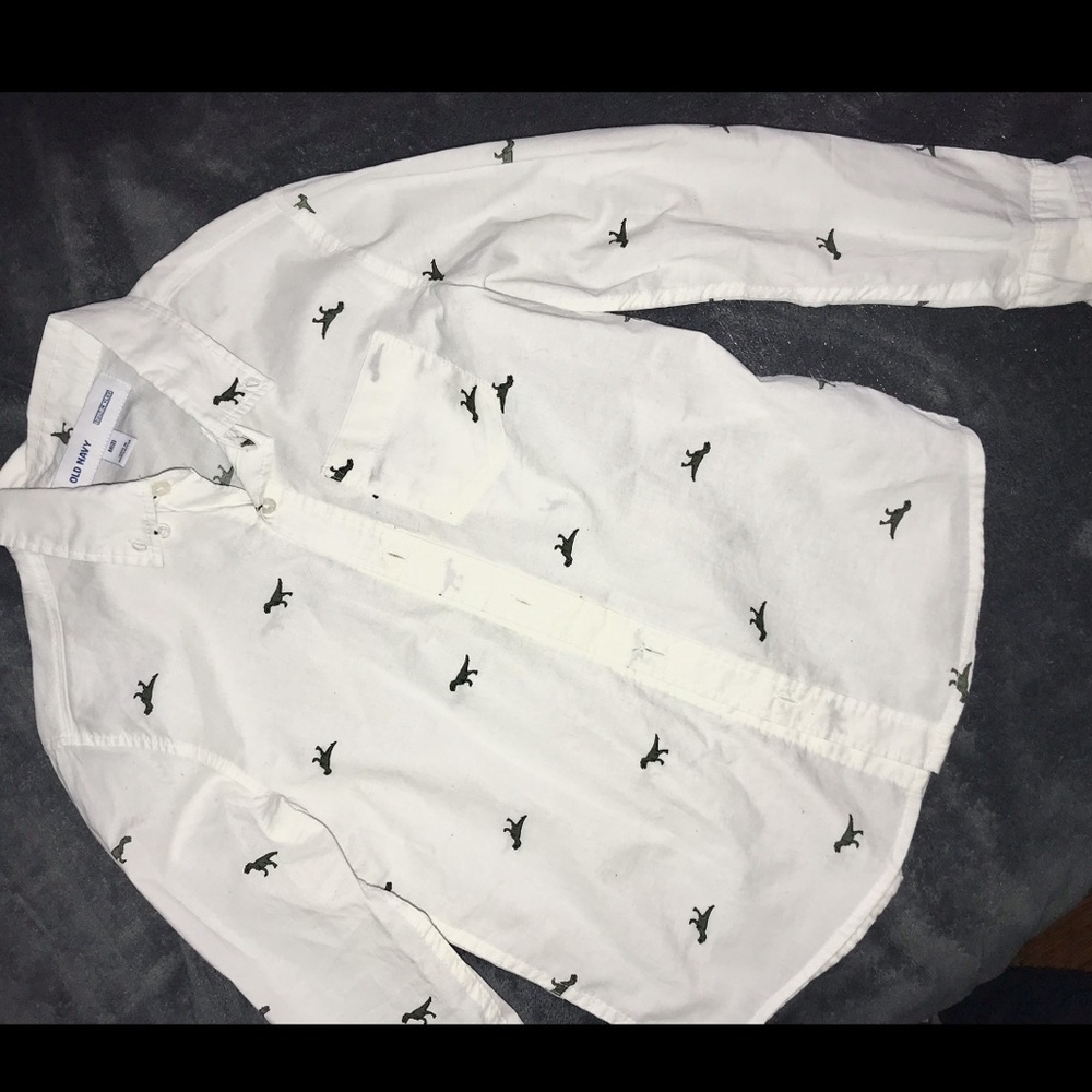 Boys M (8) long sleeve cotton dinosaur shirt